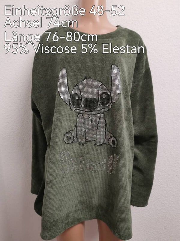 Stitch Glitzer Pullover Größe 48-52 Einheitsgröße