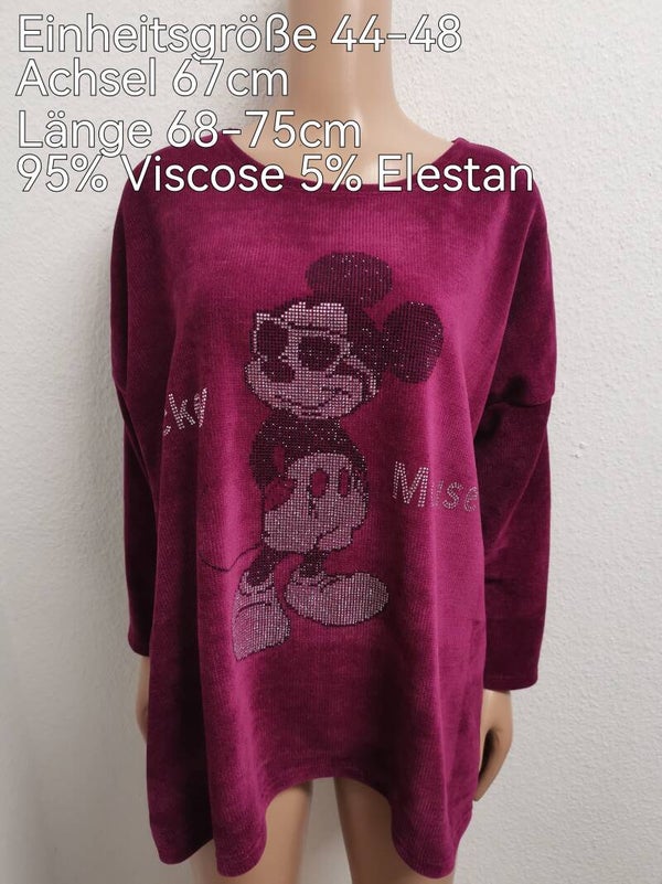Mickey Mouse Glitzer Pullover Größe 44-48 Einheitsgröße