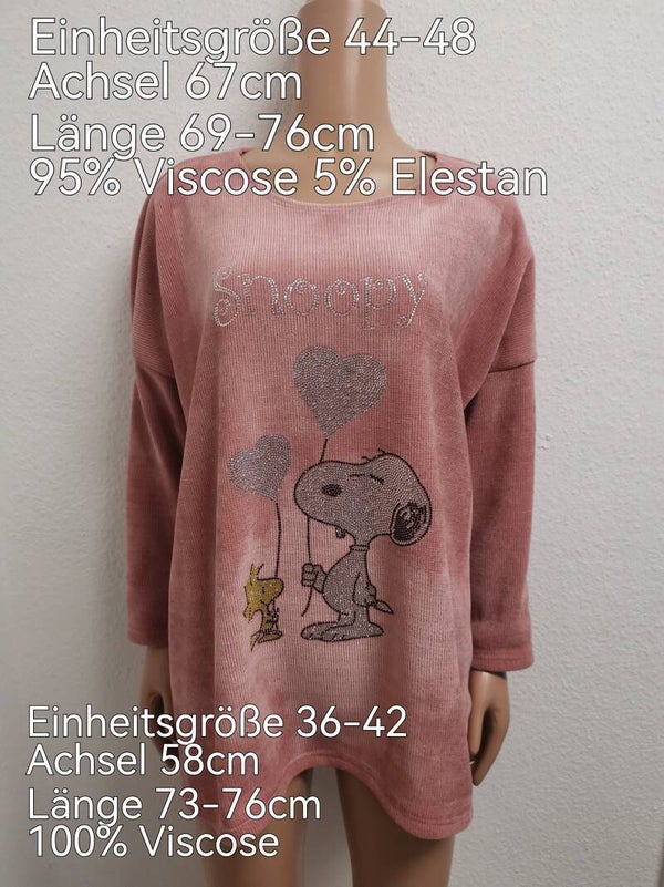 Snoopy Glitzer Pullover Größe 36-42 und 44-48 Einheitsgröße