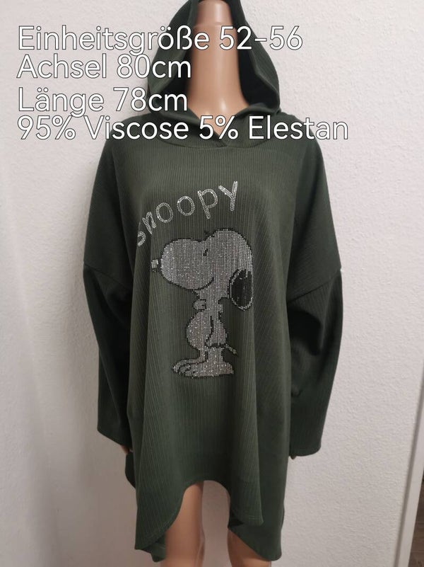 Snoopy Glitzer Pullover Größe 52-56 Einheitsgröße