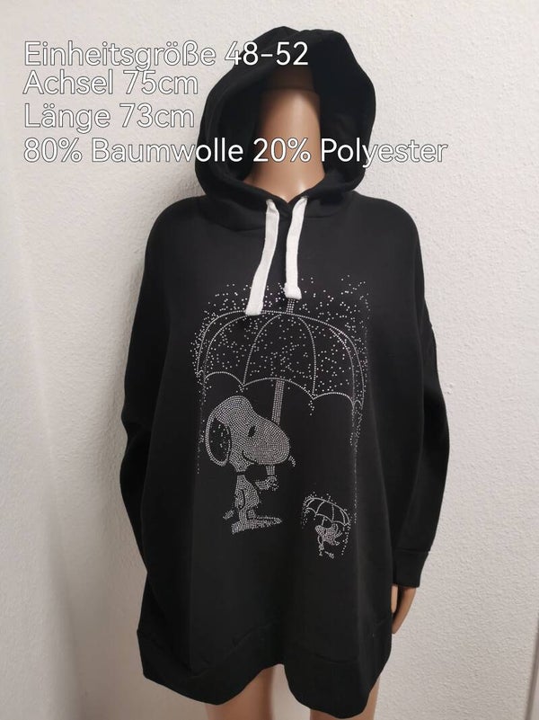 Snoopy Glitzer Pullover Größe 48-52 Einheitsgröße