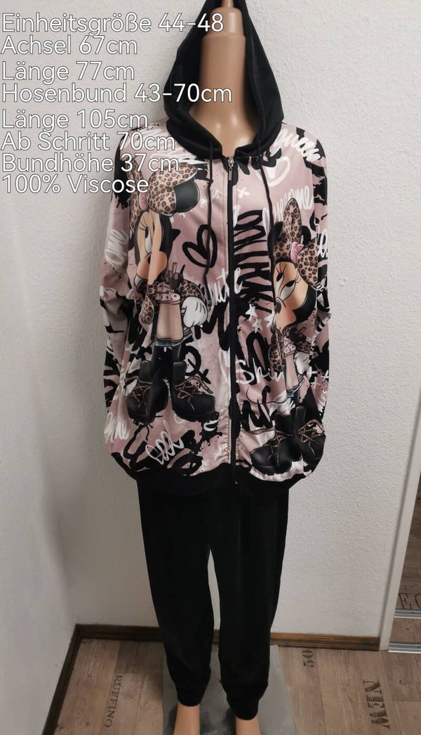 Minnie Mouse Samt Jogginganzug Größe 44-48 Einheitsgröße