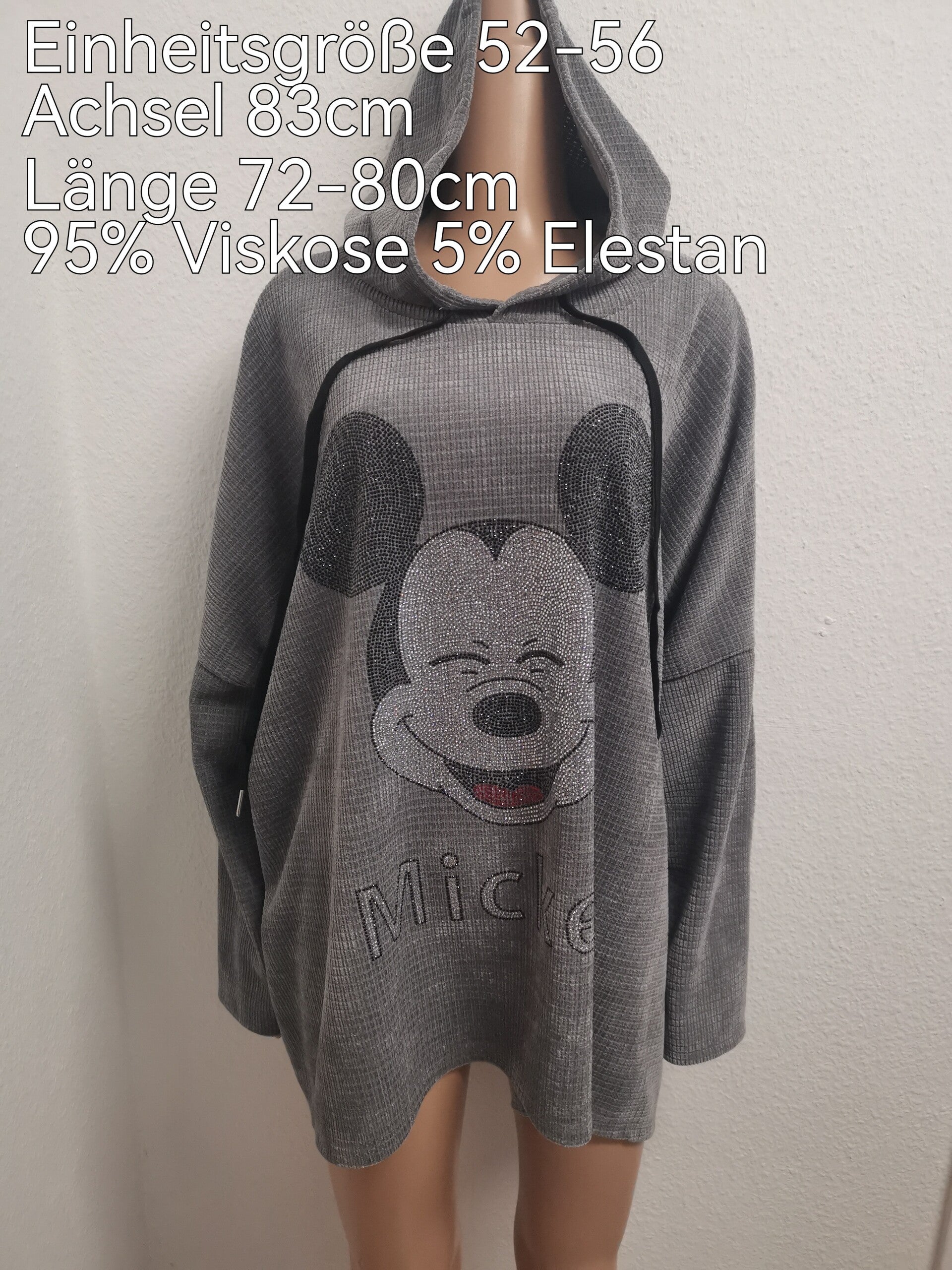 Mickey Mouse Glitzer Pullover Größe 52-56 Einheitsgröße