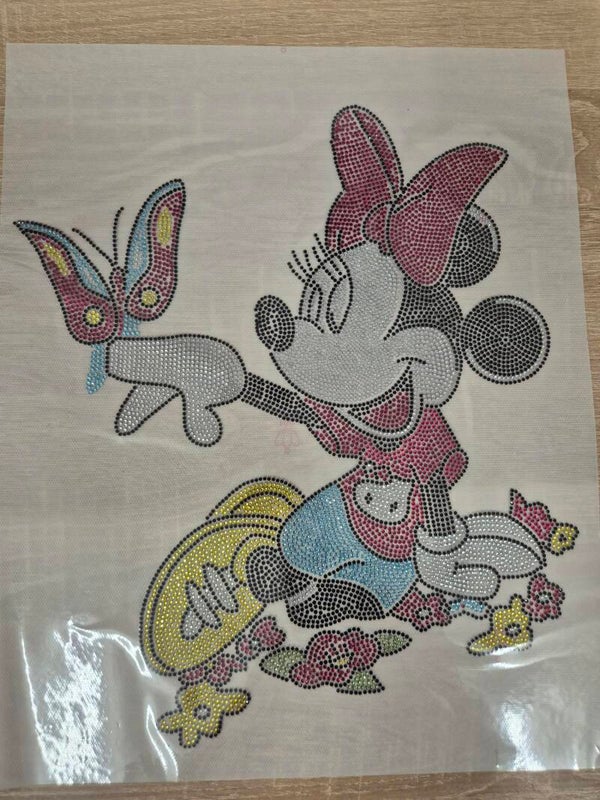 Minnie Mouse Hot Fix Strass Eisen Auf Heat Bling Kristall Transfer Applikation