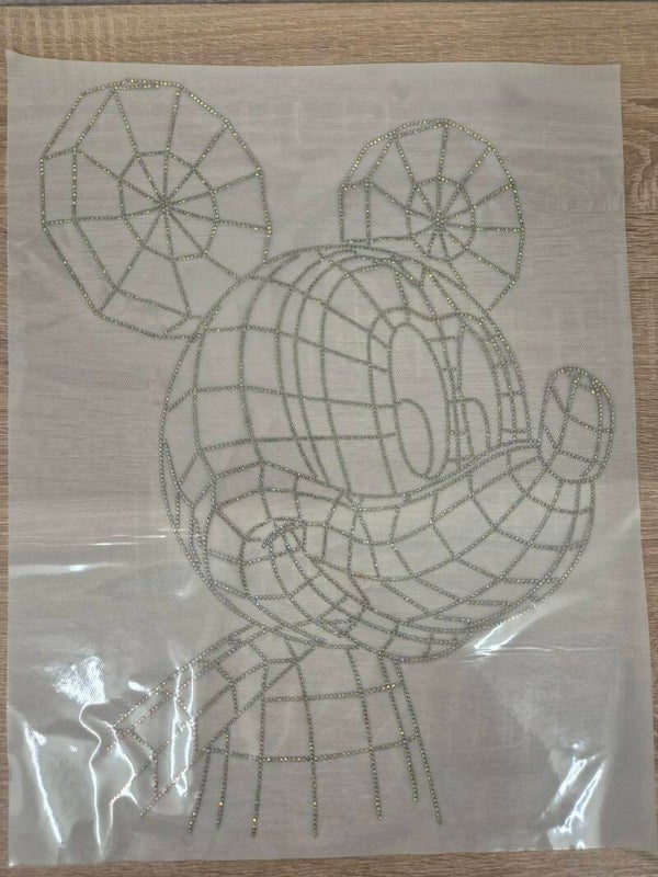 Mickey Mouse Hot Fix Strass Eisen Auf Heat Bling Kristall Transfer Applikation