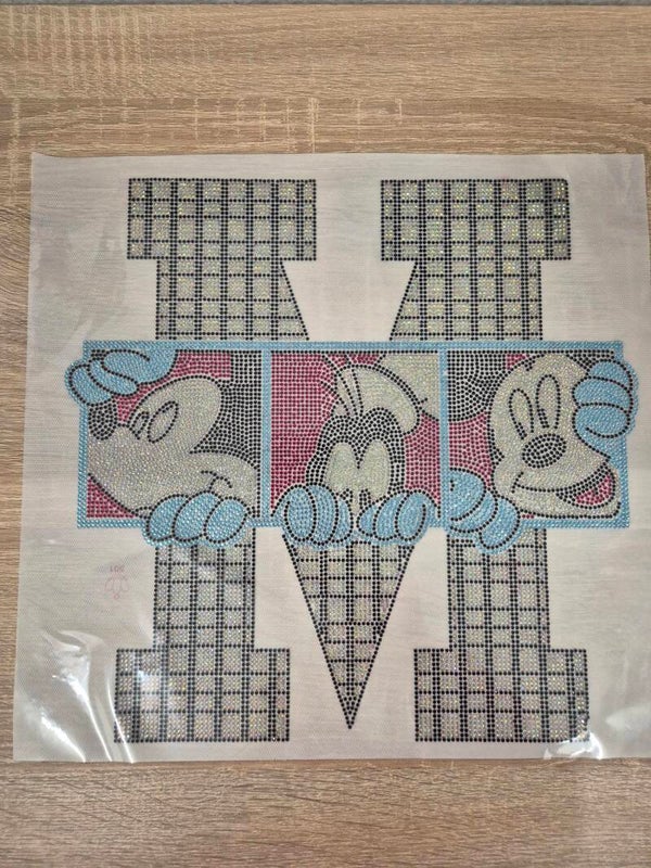 Mickey Mouse Hot Fix Strass Eisen Auf Heat Bling Kristall Transfer Applikation