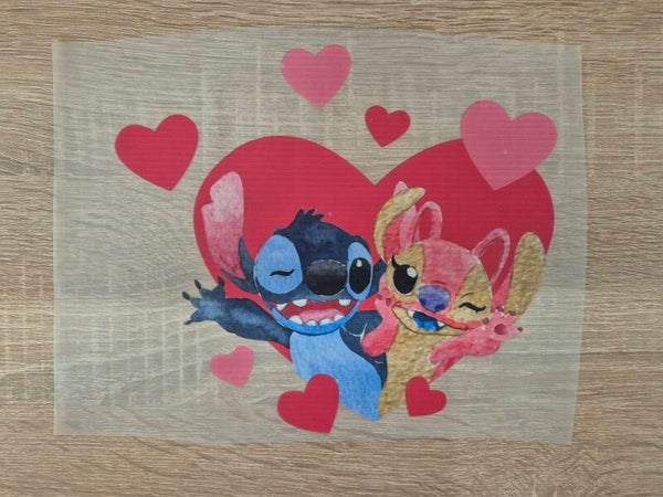 Stitch Cartoon DTF Transfer Bügelbild Wärmeübertragung auf Kleidung - Textil
