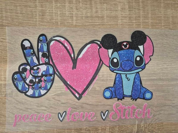 Stitch Cartoon DTF Transfer Bügelbild Wärmeübertragung auf Kleidung - Textil
