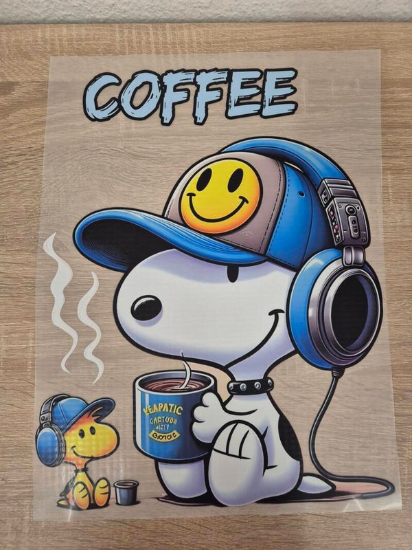 Snoopy Cartoon DTF Transfer Bügelbild Wärmeübertragung auf Kleidung Textil