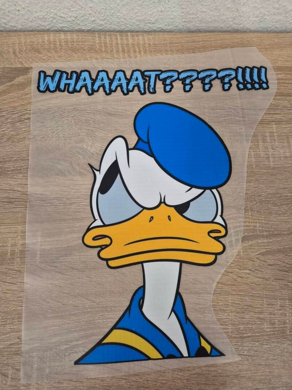 Donald Duck Cartoon DTF Transfer Bügelbild Wärmeübertragung auf Kleidung Textil