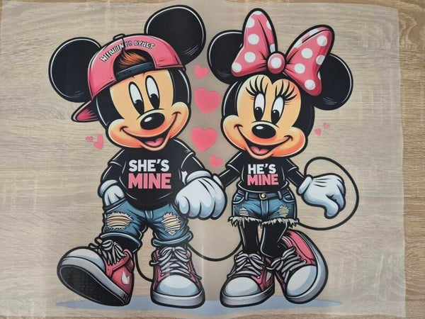 Mickey Mouse Cartoon DTF Transfer Bügelbild Wärmeübertragung auf Kleidung Textil