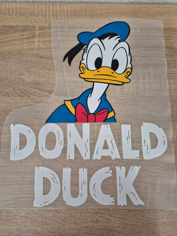 Donald Duck Cartoon DTF Transfer Bügelbild Wärmeübertragung auf Kleidung Textil