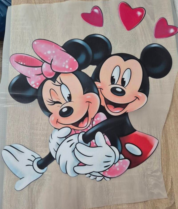 Mickey Mouse Cartoon DTF Transfer Bügelbild XXL Wärmeübertragung auf Kleidung
