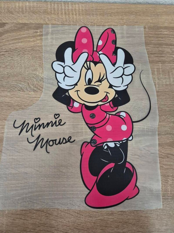 Minnie Mouse Cartoon DTF Transfer Bügelbild Wärmeübertragung auf Kleidung Textil