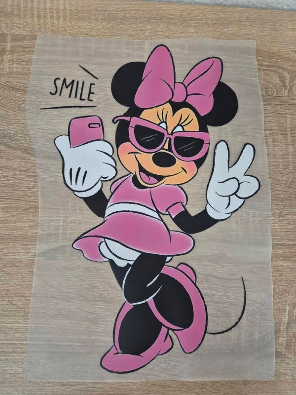 Minnie Mouse Cartoon DTF Transfer Bügelbild Wärmeübertragung auf Kleidung Textil