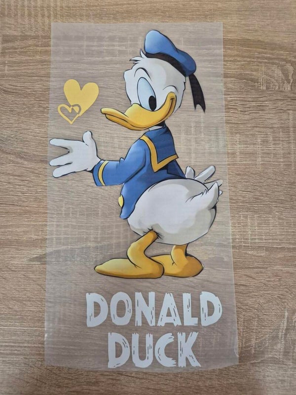 Donald Duck Cartoon DTF Transfer Bügelbild Wärmeübertragung auf Kleidung Textil