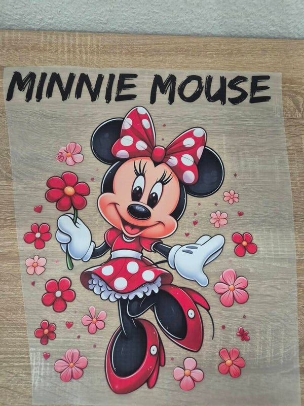 Minnie Mouse Cartoon DTF Transfer Bügelbild Wärmeübertragung auf Kleidung Textil