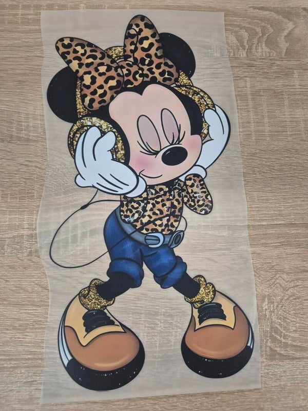 Minnie Mouse Cartoon DTF Transfer Bügelbild Wärmeübertragung auf Kleidung Texti