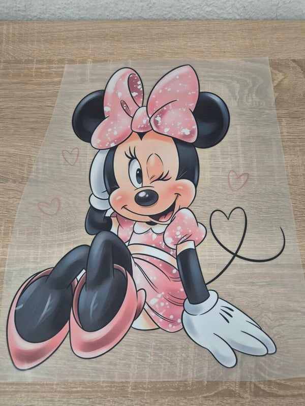 Minnie Mouse Cartoon DTF Transfer Bügelbild Wärmeübertragung auf Kleidung Textil