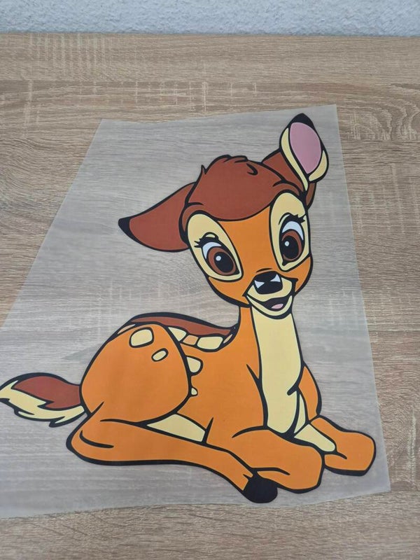 Bambi Cartoon DTF Transfer Bügelbild Wärmeübertragung auf Kleidung - Textil