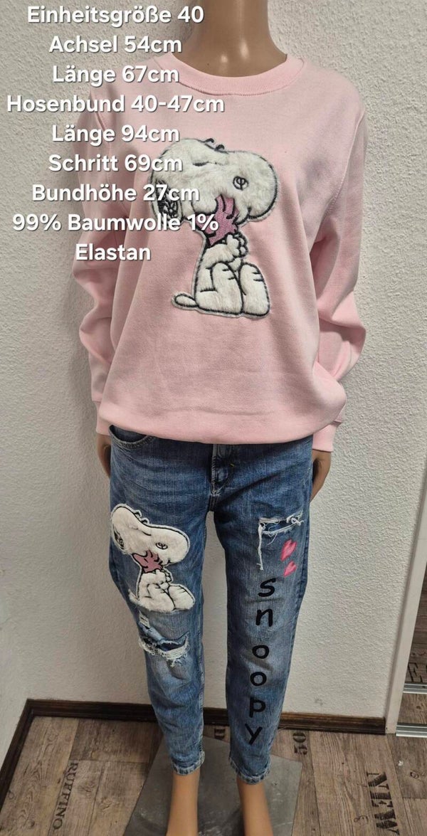 Snoopy Pullover mit Jeanshose Größe 40