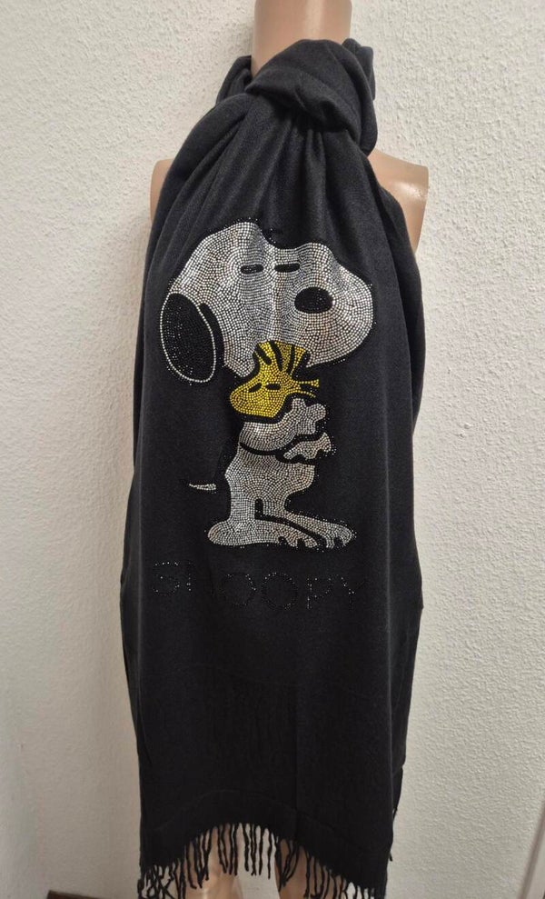 Snoopy XXL Schal Glitzer Neu