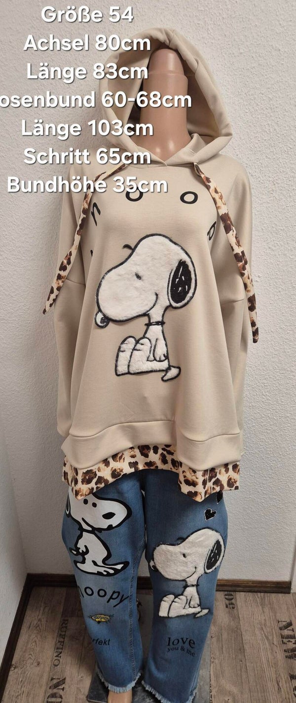 Snoopy Pullover mit Jeanshose Größe 54