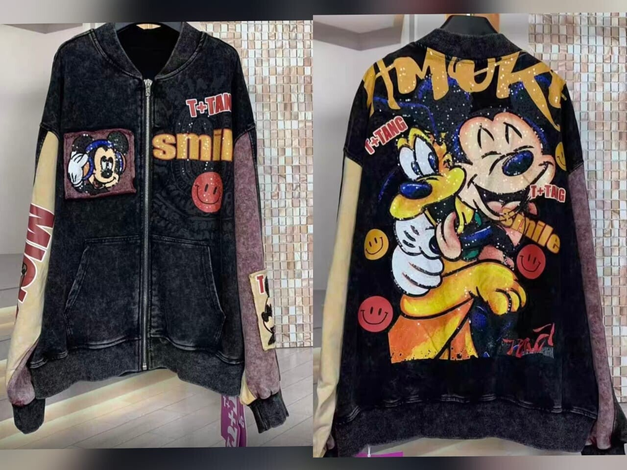 Mickey Mouse Jeansjacke Größe 46-50 Einheitsgröße