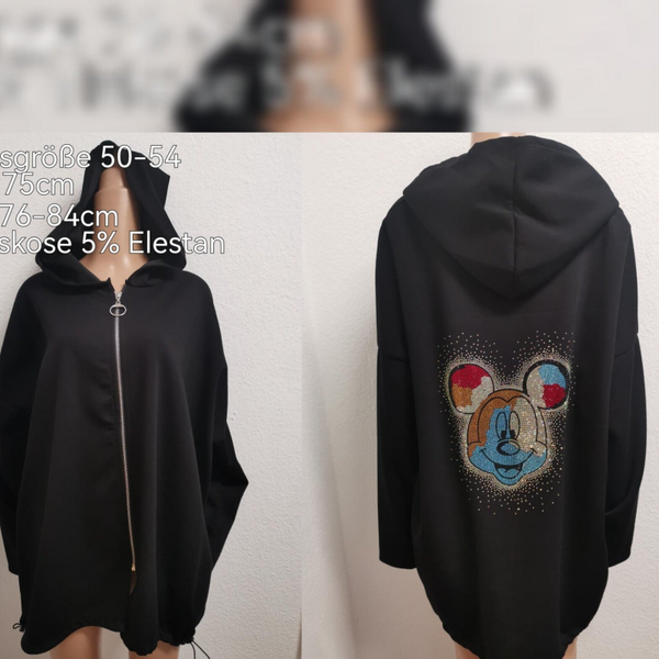 Mickey Mouse Glitzer Übergangsjacke Größe 50-54 Einheitsgröße