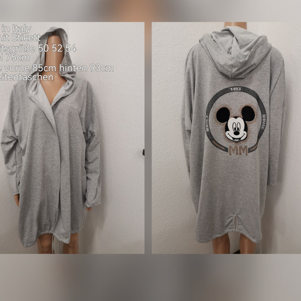Mickey Mouse offene Glitzer Übergangsjacke Größe 50 bis 54 tragbar