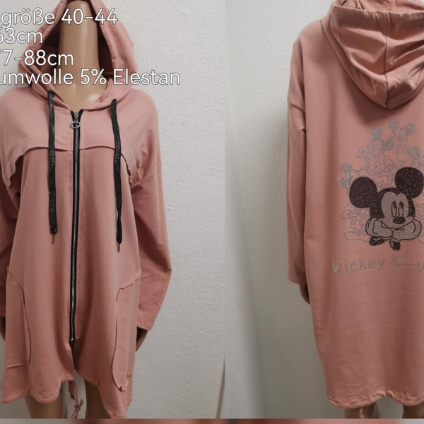 Mickey Mouse Glitzer Übergangsjacke Größe 40-44 Einheitsgröße