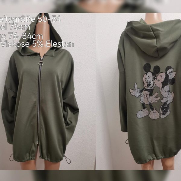 Mickey Mouse Glitzer Übergangsjacke Größe 50-54 Einheitsgröße