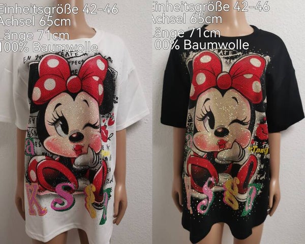 Minnie Mouse Glitzer Shirt Größe 42-46 Einheitsgröße