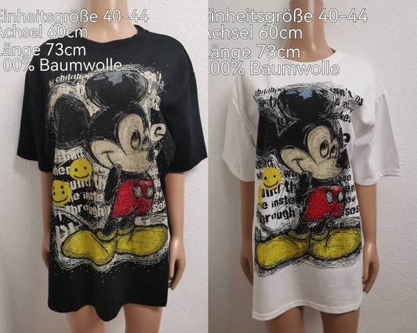 Mickey Mouse Glitzer Shirt Größe 40-44 Einheitsgröße