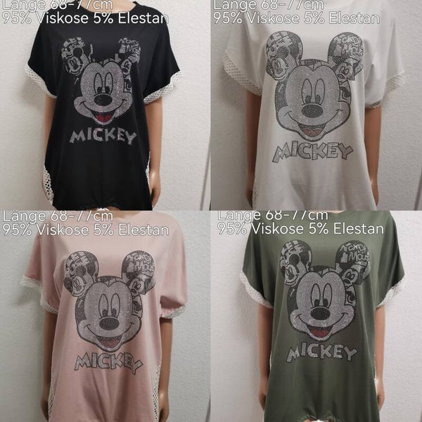 Mickey Mouse Glitzer Shirt Größe 40-44 Einheitsgröße