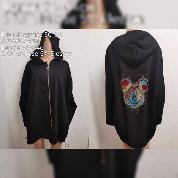 Mickey Mouse Glitzer Übergangsjacke Größe 50-54 Einheitsgröße