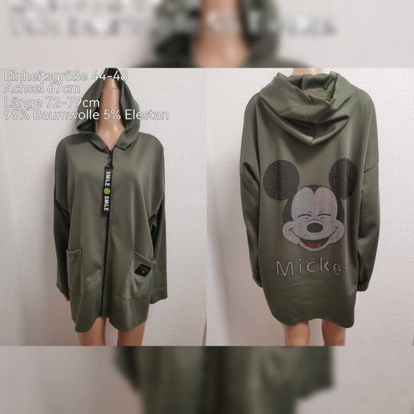Mickey Mouse Glitzer Übergangsjacke Größe 44-48 Einheitsgröße