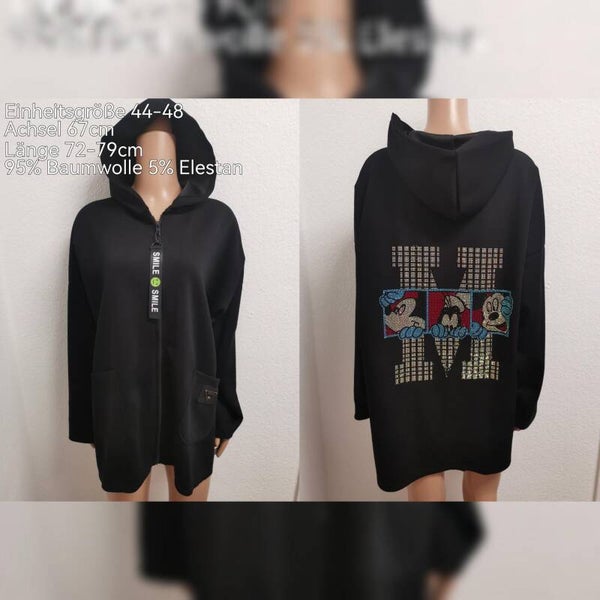 Mickey Mouse Glitzer Übergangsjacke Größe 44-48 Einheitsgröße