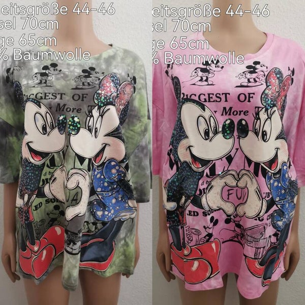 Mickey Mouse Pailletten Shirt Größe 44-46 Einheitsgröße