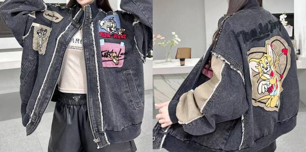 Tom & Jerry Jeansjacke Größe 46-50 Einheitsgröße