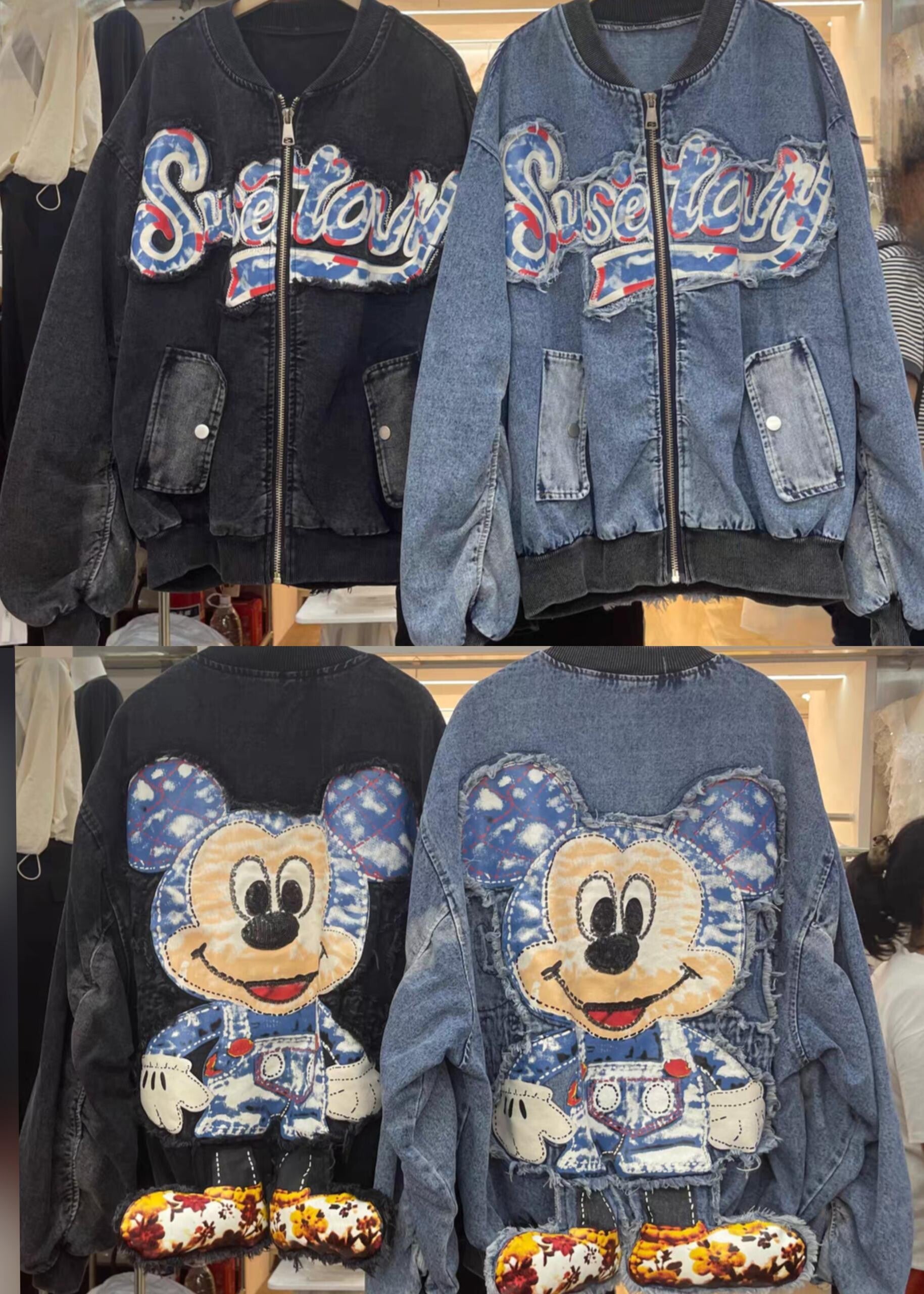 Mickey Mouse Jeansjacke Größe 44-48 Einheitsgröße