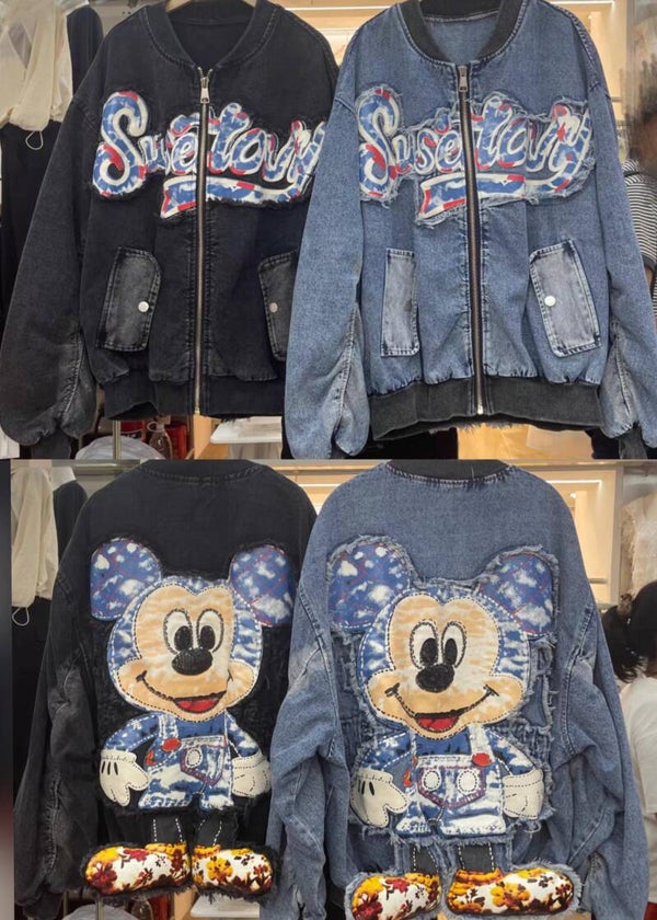 Mickey Mouse Jeansjacke Größe 44-48 Einheitsgröße