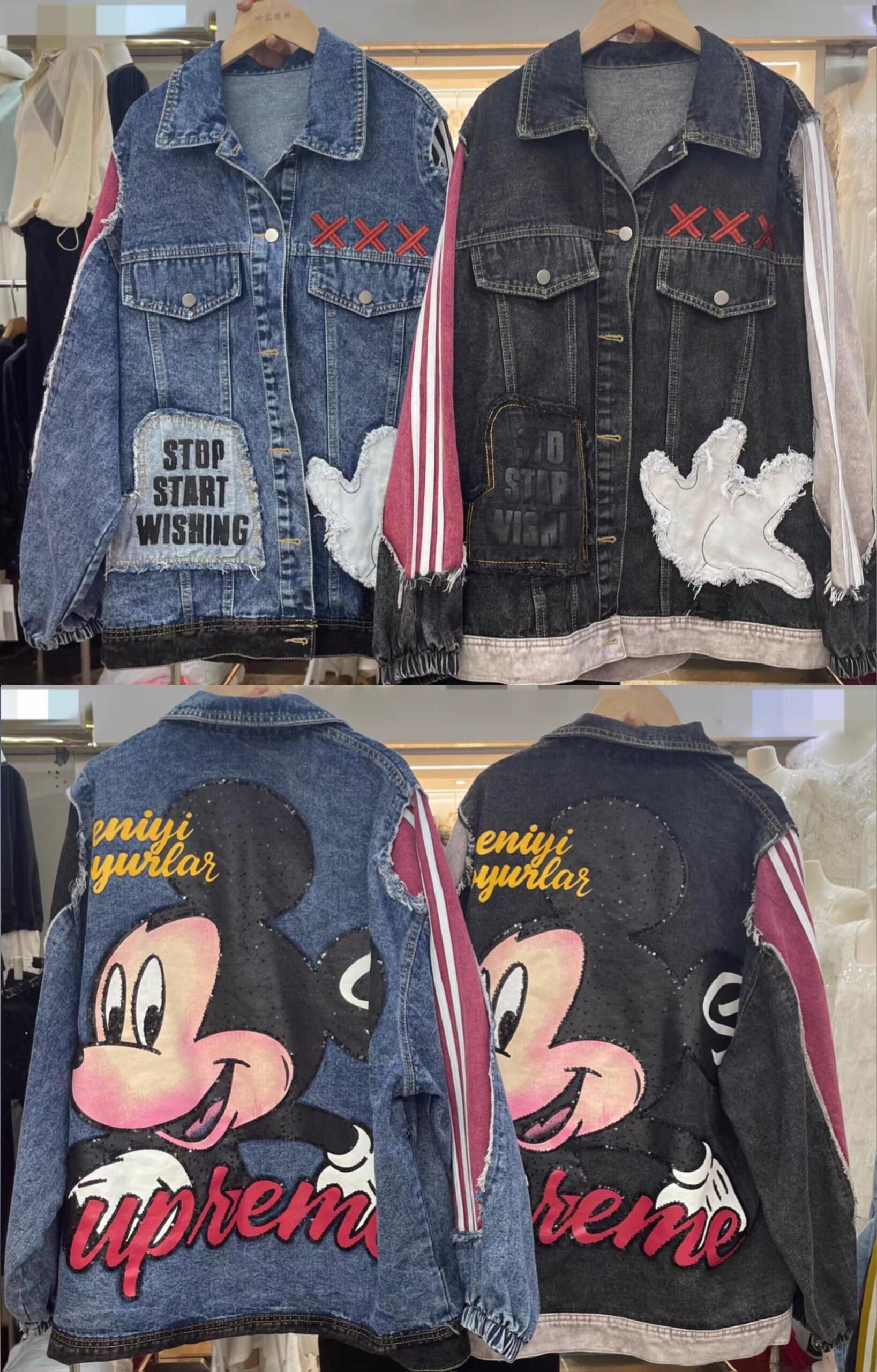 Mickey Mouse Jeansjacke Größe 44-48 Einheitsgröße