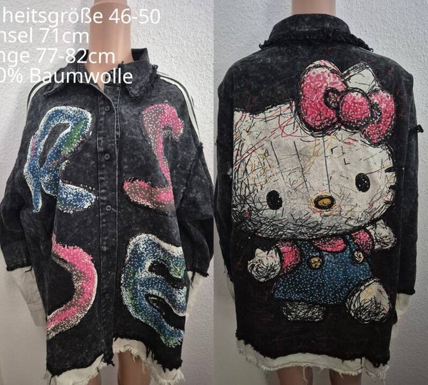 Hello Kitty Jeansjacke Größe 46-50 Einheitsgröße