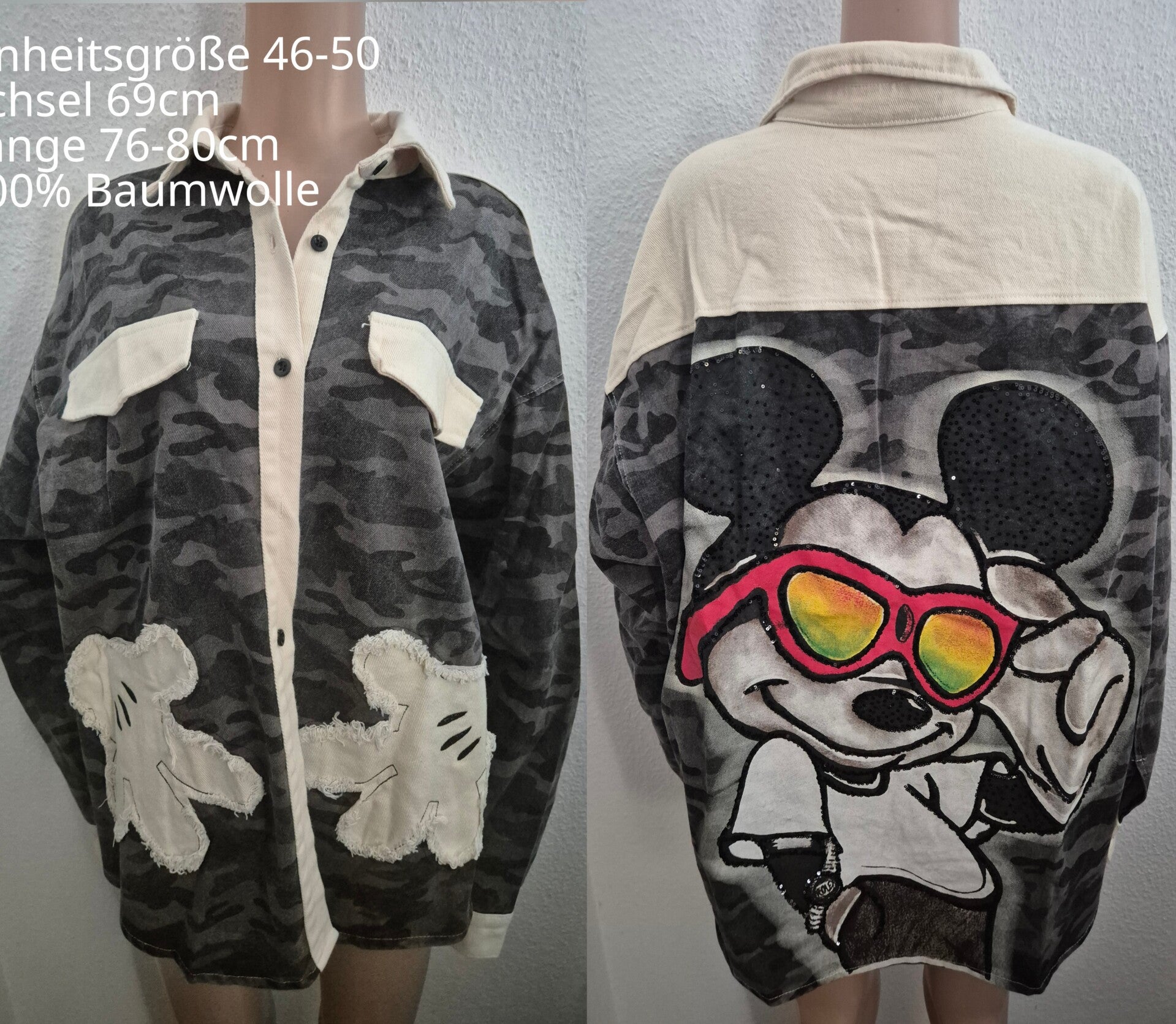 Mickey Mouse Jeansjacke Größe 46-50