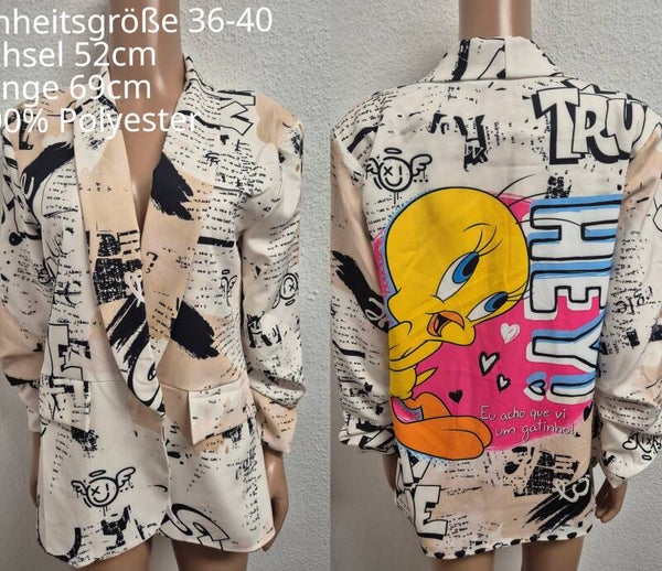 Tweety Blazer Größe 36-40 Einheitsgröße