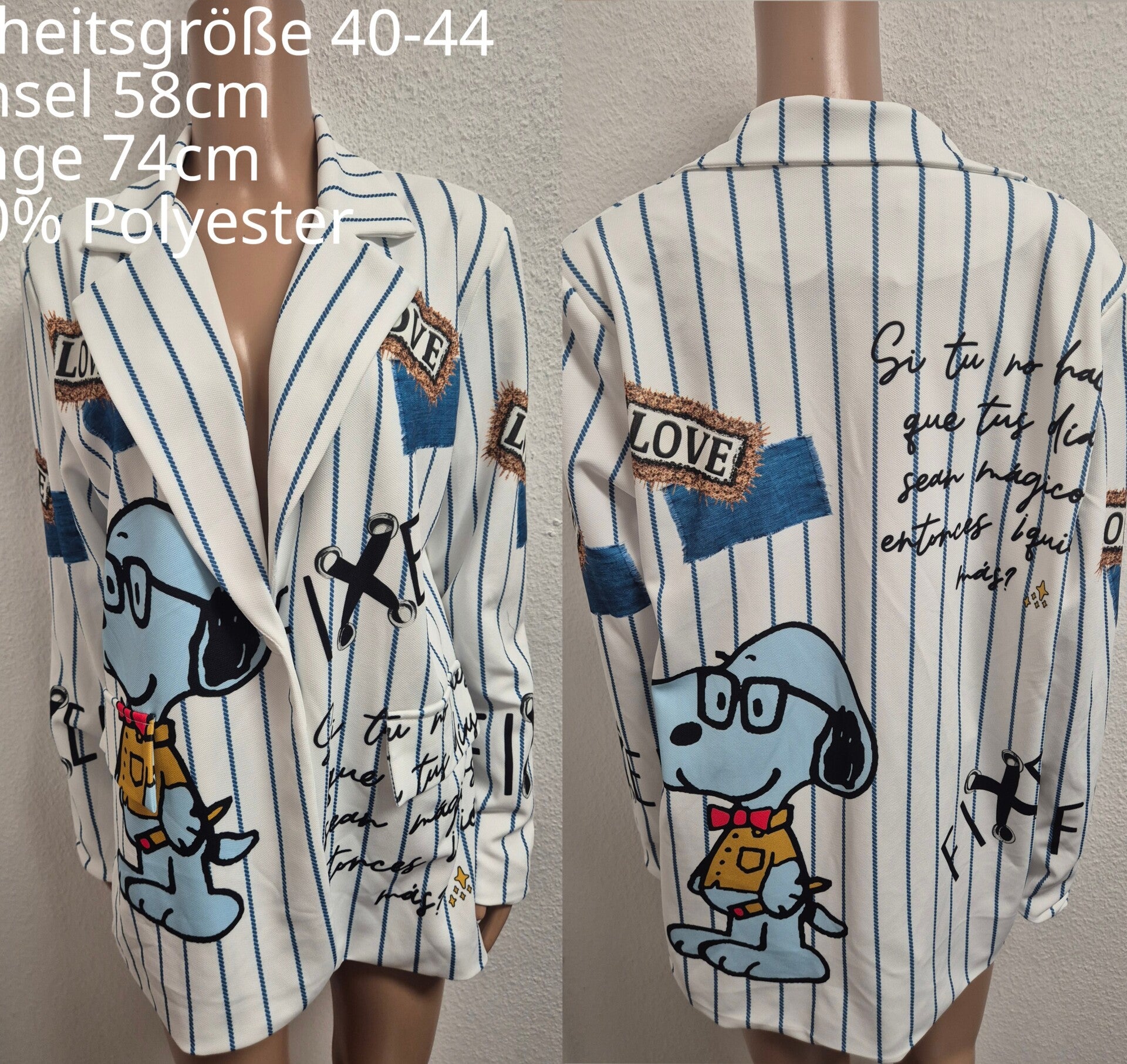 Snoopy Blazer Größe 40-44 Einheitsgröße