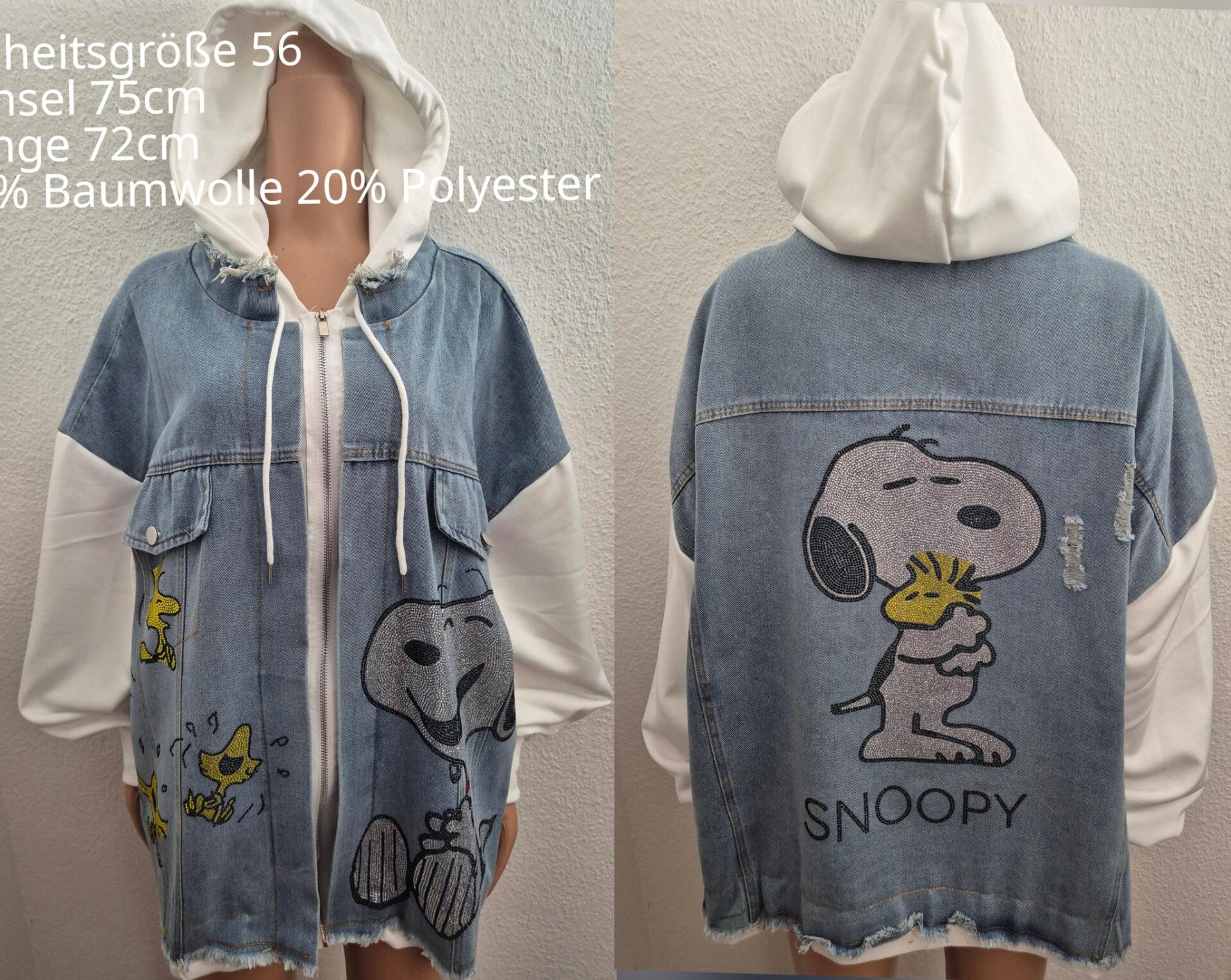 Snoopy Denim Jeansjacke Größe 56