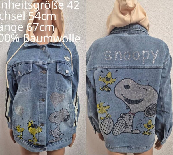 Snoopy Glitzer Jeansjacke Größe 42