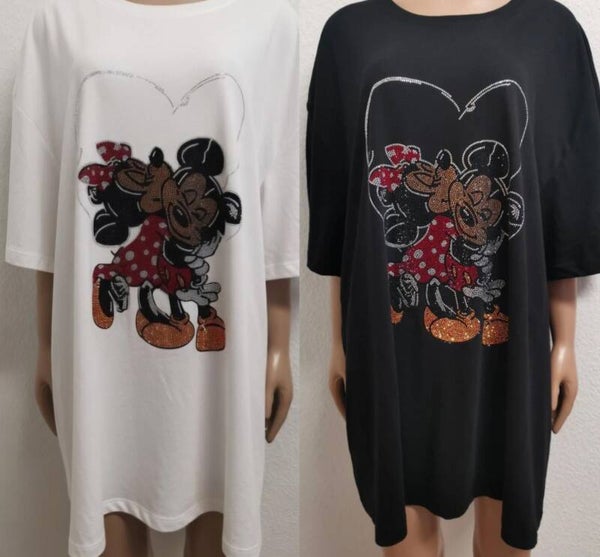 Mickey Mouse Glitzer Shirt in verschiedenen Größen von 36 bis 56/58 vorhanden